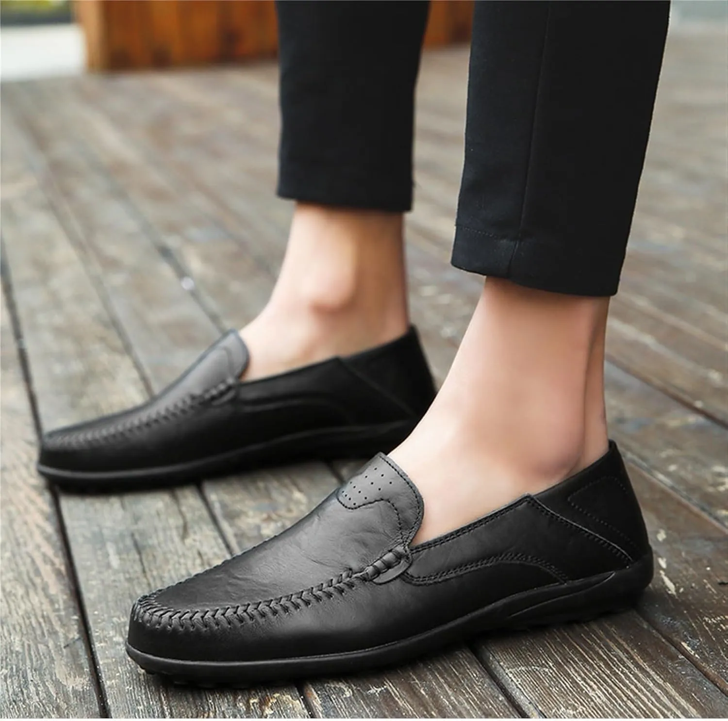Dress Shoes for Men Men's Leather Casual Loafers Stylish and Comfortable Slip-On Shoes for Everyday Wear