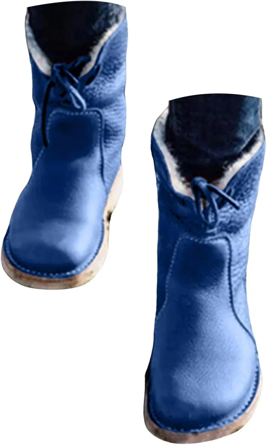Fall Boots Womens Ankle Booties Slip On Winter Snow Boots Warm Fur Lining Comfortable Fashion Booties