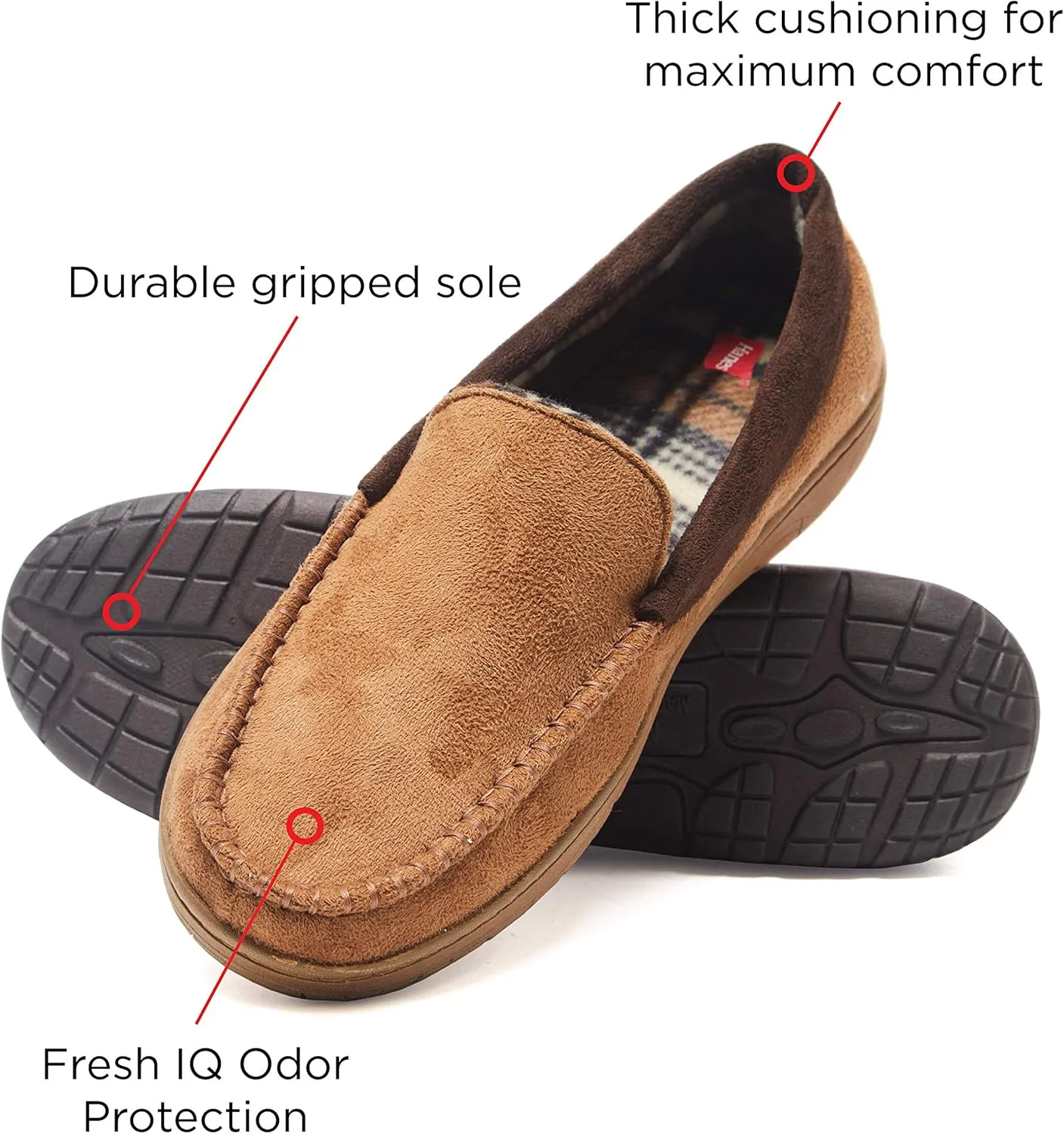 Hanes Men's Textured Moccasin Slipper