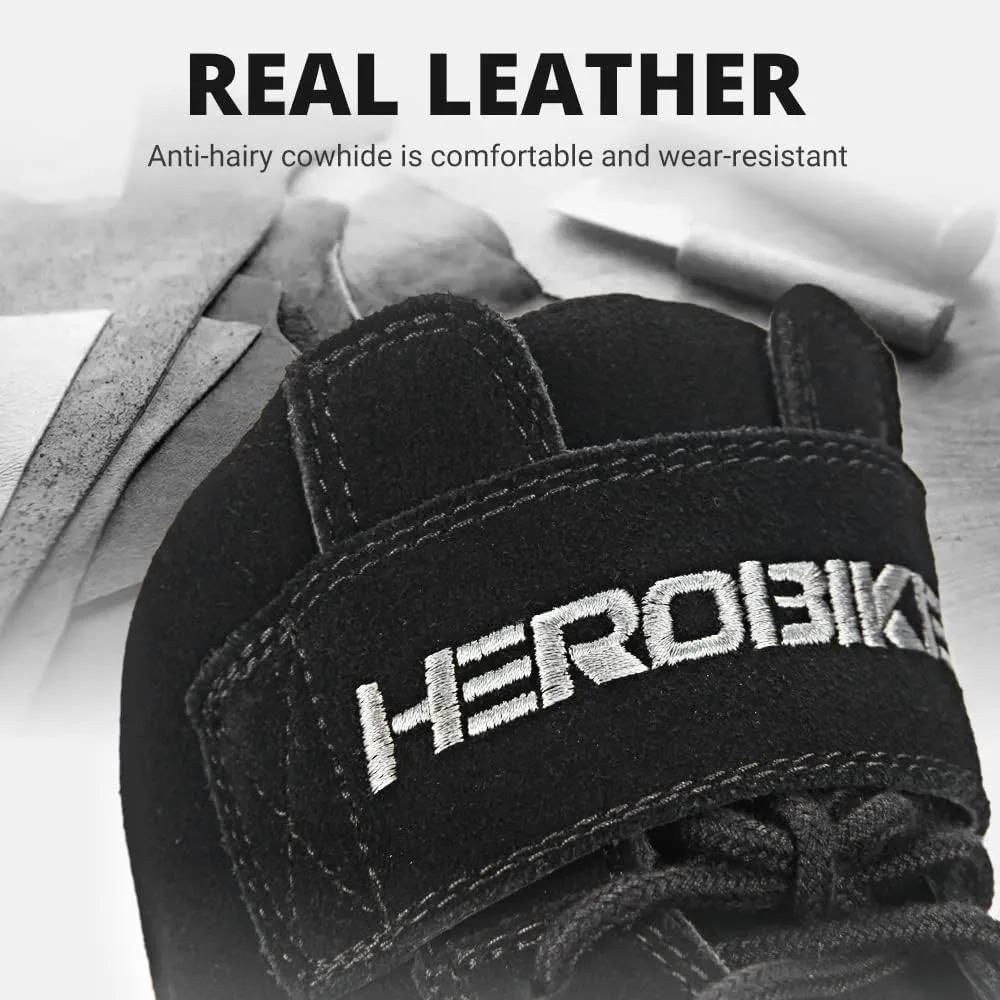 HEROBIKER Motorcycle Combat Boots Racing Hiking Outdoor Work Mid Ankle Shoes for Men