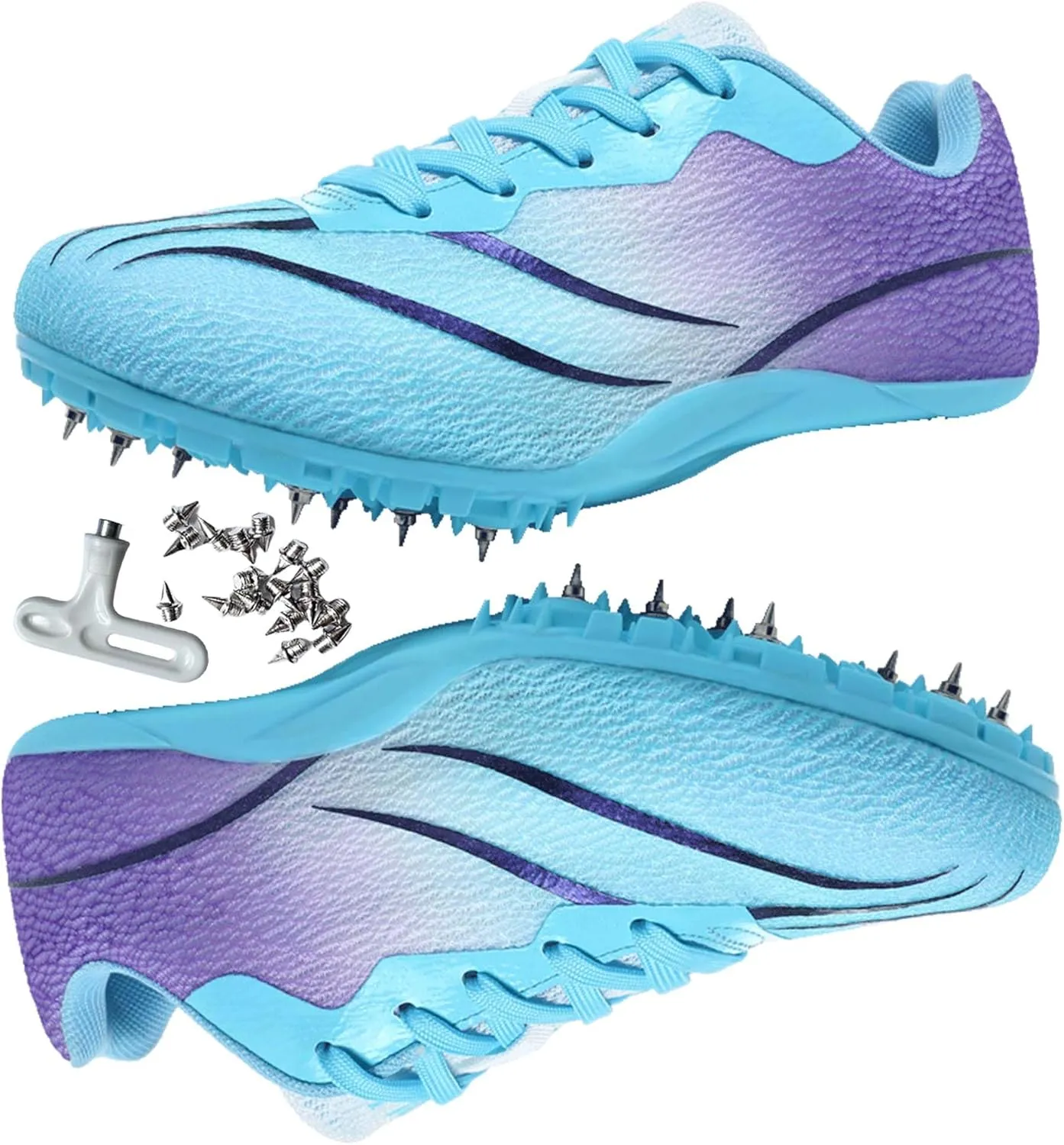 HESBITEUL Mens Track and Field Shoes Sprint Sport Sneakers Youth Professional Training Racing Running Shoes