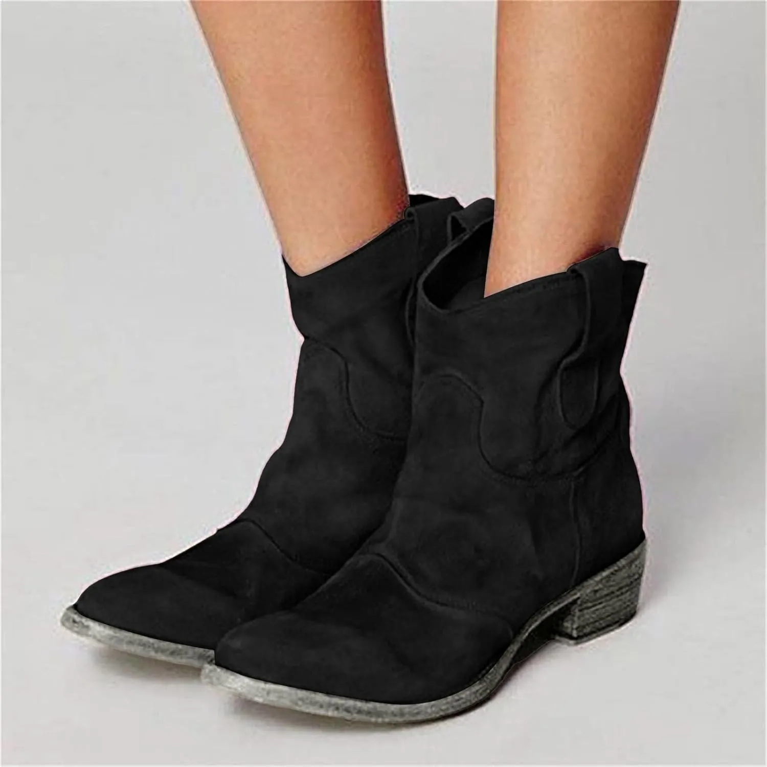 Hiking Boots Women Women's Winter Warm Plus Cotton Thickened Furry Snow Boots Chunky Heels Elegant Short Booties