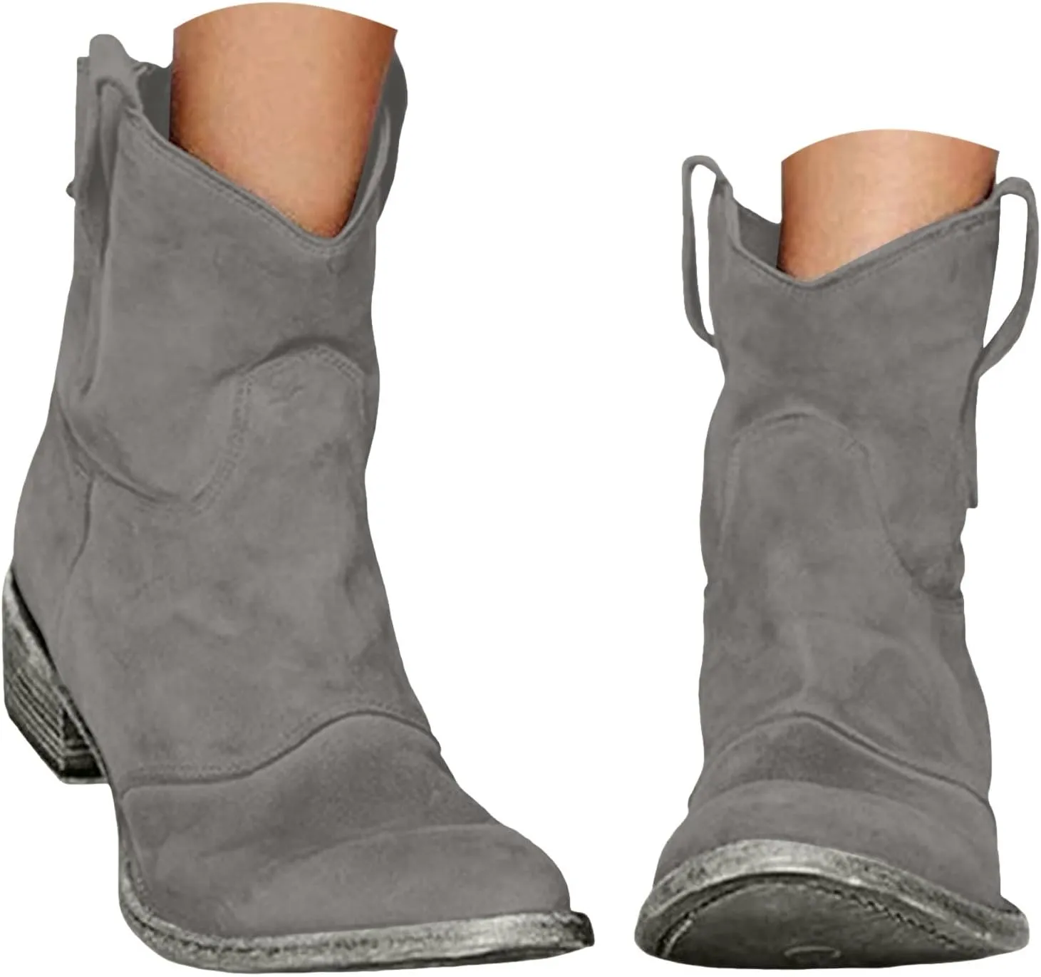 Hiking Boots Women Women's Winter Warm Plus Cotton Thickened Furry Snow Boots Chunky Heels Elegant Short Booties
