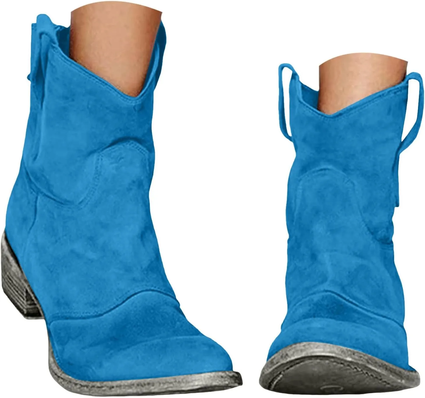 Hiking Boots Women Women's Winter Warm Plus Cotton Thickened Furry Snow Boots Chunky Heels Elegant Short Booties