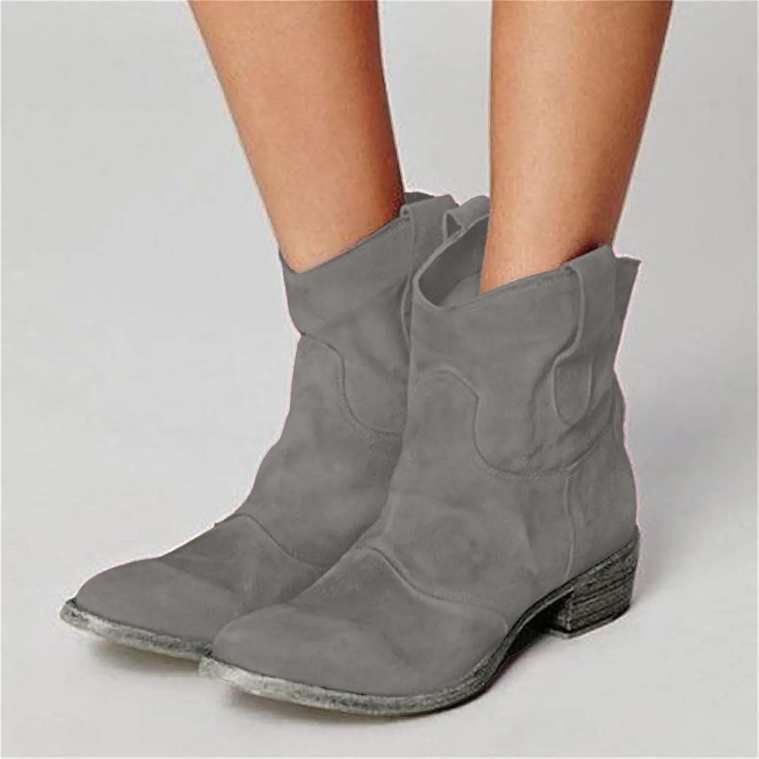 Hiking Boots Women Women's Winter Warm Plus Cotton Thickened Furry Snow Boots Chunky Heels Elegant Short Booties