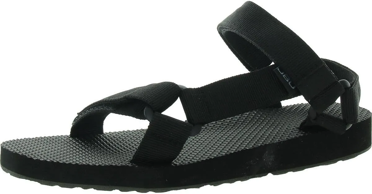 Jambu JBU Womens Aruba Textured Flatform Sandals Black 8 Medium (B,M)