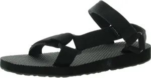 Jambu JBU Womens Aruba Textured Flatform Sandals Black 8 Medium (B,M)