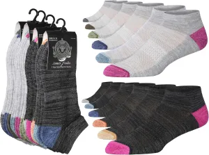 JAMES FIALLO Men's 12-Pairs Performance Low Cut Athletic Sport Socks