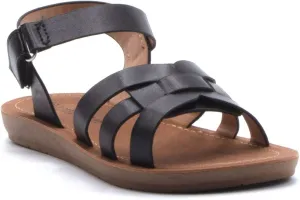 Jazam Little Girls Urban Strappy Slip On Footbed Rubber Sole Slides Sandals Shoes