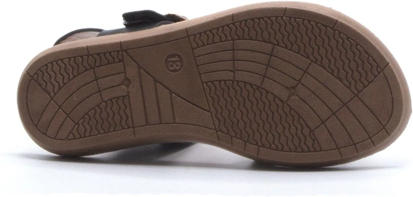 Jazam Little Girls Urban Strappy Slip On Footbed Rubber Sole Slides Sandals Shoes