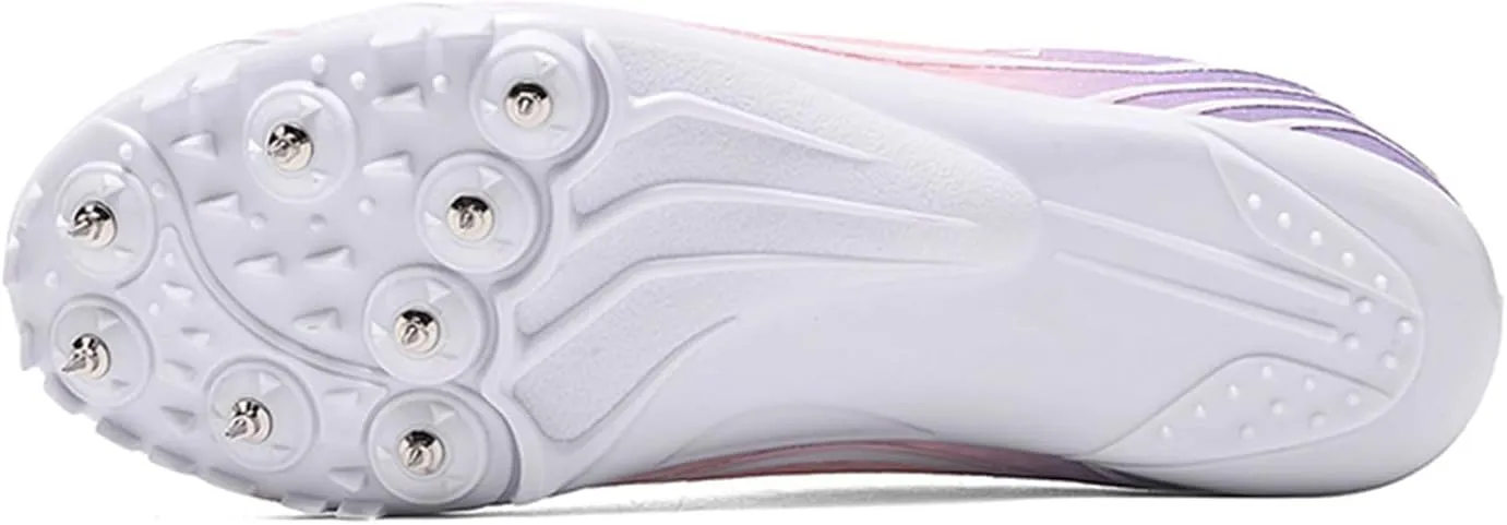 JiuQing Women's Track and Field Shoes 8 Spikes Running Sprint Sneakers Mesh Breathable Lightweight Running Racing Shoes