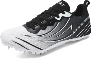 JiuQing Women's Track and Field Shoes 8 Spikes Running Sprint Sneakers Mesh Breathable Lightweight Running Racing Shoes