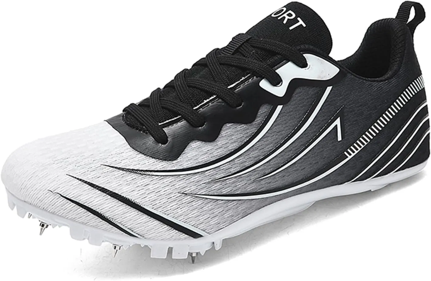 JiuQing Women's Track and Field Shoes 8 Spikes Running Sprint Sneakers Mesh Breathable Lightweight Running Racing Shoes