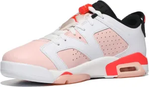 Jordan Girl's Air VI Retro Low Shoe (Big Kid) White/Atmosphere/Infrared 23/Black 4 Big Kid M