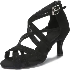 Ladies Matte Black Sneakers - Minimalist Satin Design for Urban Dance Sessions (8CM/3.15")