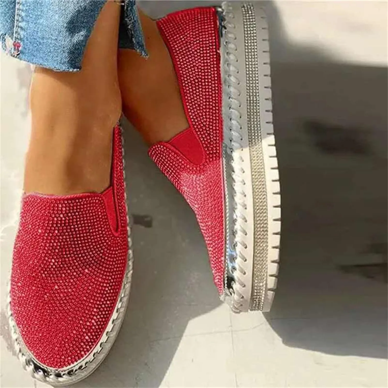 Ladmiple Shoes For Women Sneakers Trendy Lace ups Casual Walking Shoes Summer Fashion Slip On Platform Flats Loafers