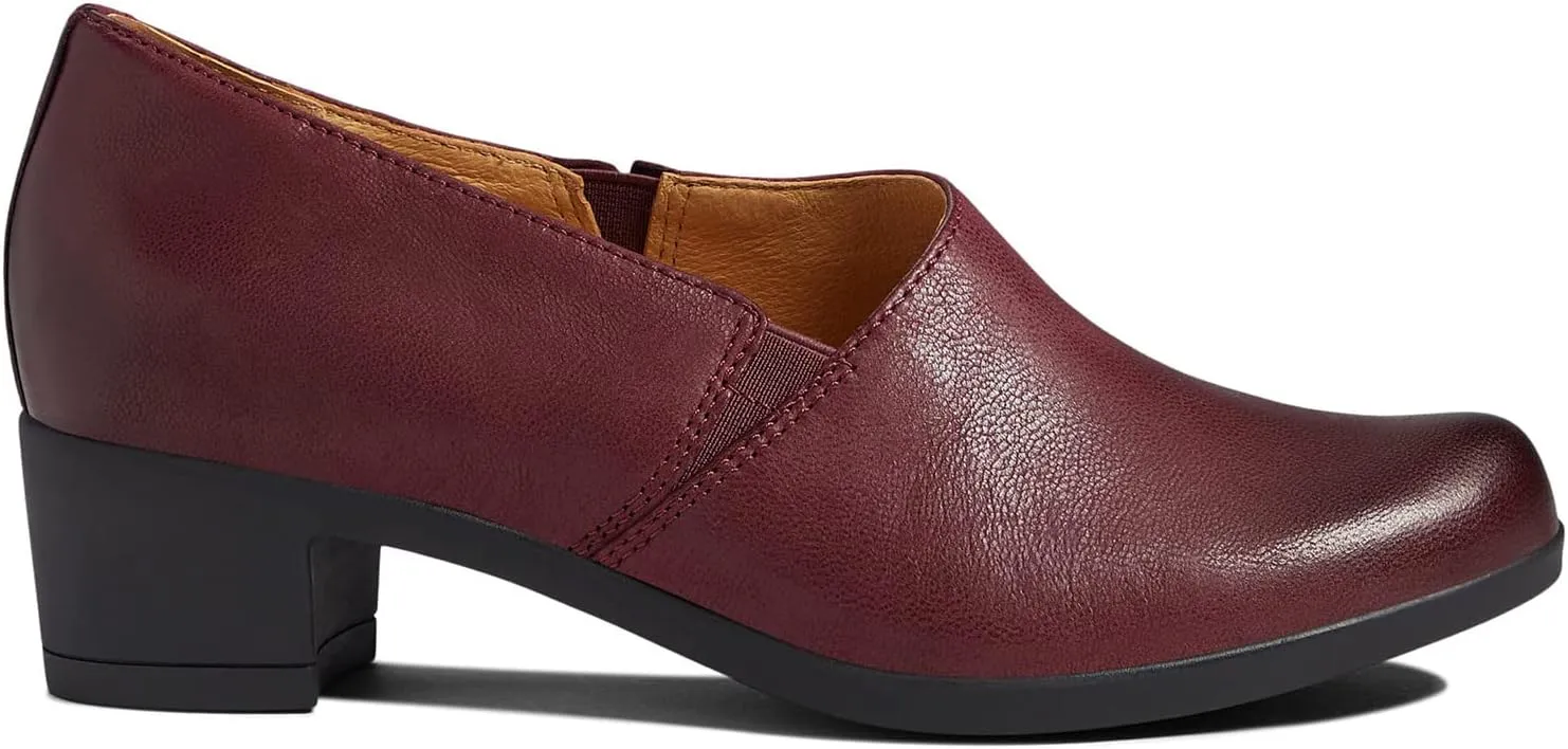 LEHOOR Women Low Chunky Heel Loafers Round Toe Slip On Loafer Pumps Comfortable 2 inch Mid Block Heel Dress Shoes Matte Leather Elastic Closed Toe Oxford Loafers Work Basic Shoes Retro 4-11 M US