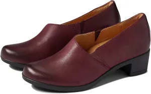 LEHOOR Women Low Chunky Heel Loafers Round Toe Slip On Loafer Pumps Comfortable 2 inch Mid Block Heel Dress Shoes Matte Leather Elastic Closed Toe Oxford Loafers Work Basic Shoes Retro 4-11 M US
