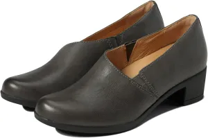 LEHOOR Women Low Chunky Heel Loafers Round Toe Slip On Loafer Pumps Comfortable 2 inch Mid Block Heel Dress Shoes Matte Leather Elastic Closed Toe Oxford Loafers Work Basic Shoes Retro 4-11 M US