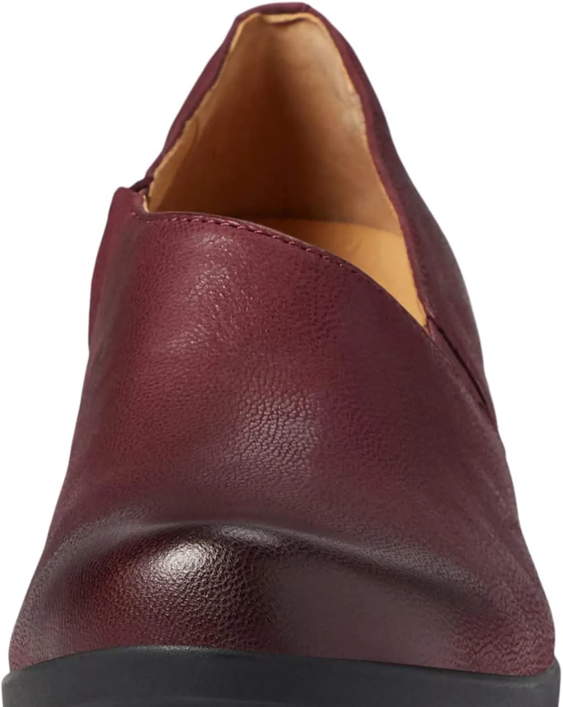 LEHOOR Women Low Chunky Heel Loafers Round Toe Slip On Loafer Pumps Comfortable 2 inch Mid Block Heel Dress Shoes Matte Leather Elastic Closed Toe Oxford Loafers Work Basic Shoes Retro 4-11 M US