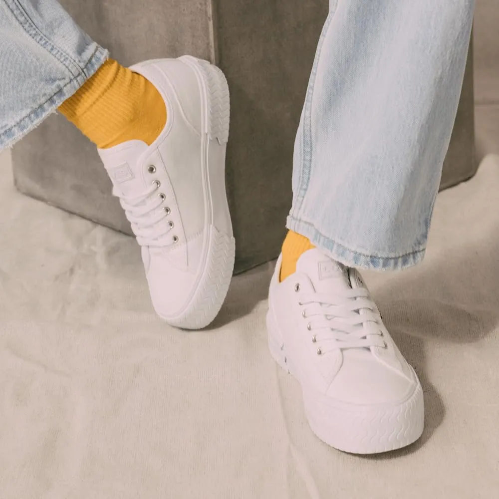 Levi's Womens Mdrn Lo Stacked Canvas Textured Casual Platform Sneaker Shoe