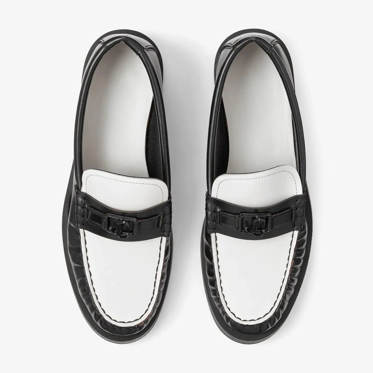 Loafers for Women Round Toe Chunky Low Stacked Heel Elegant Slip-On Dress Shoes Pumps with Gold Buckle Detail