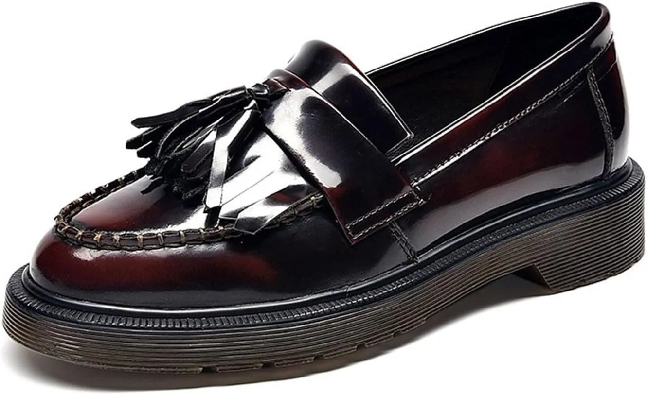 Loafers for Women Stylish Women's Round Tassel Casual Flat Shoes for Everyday Wear