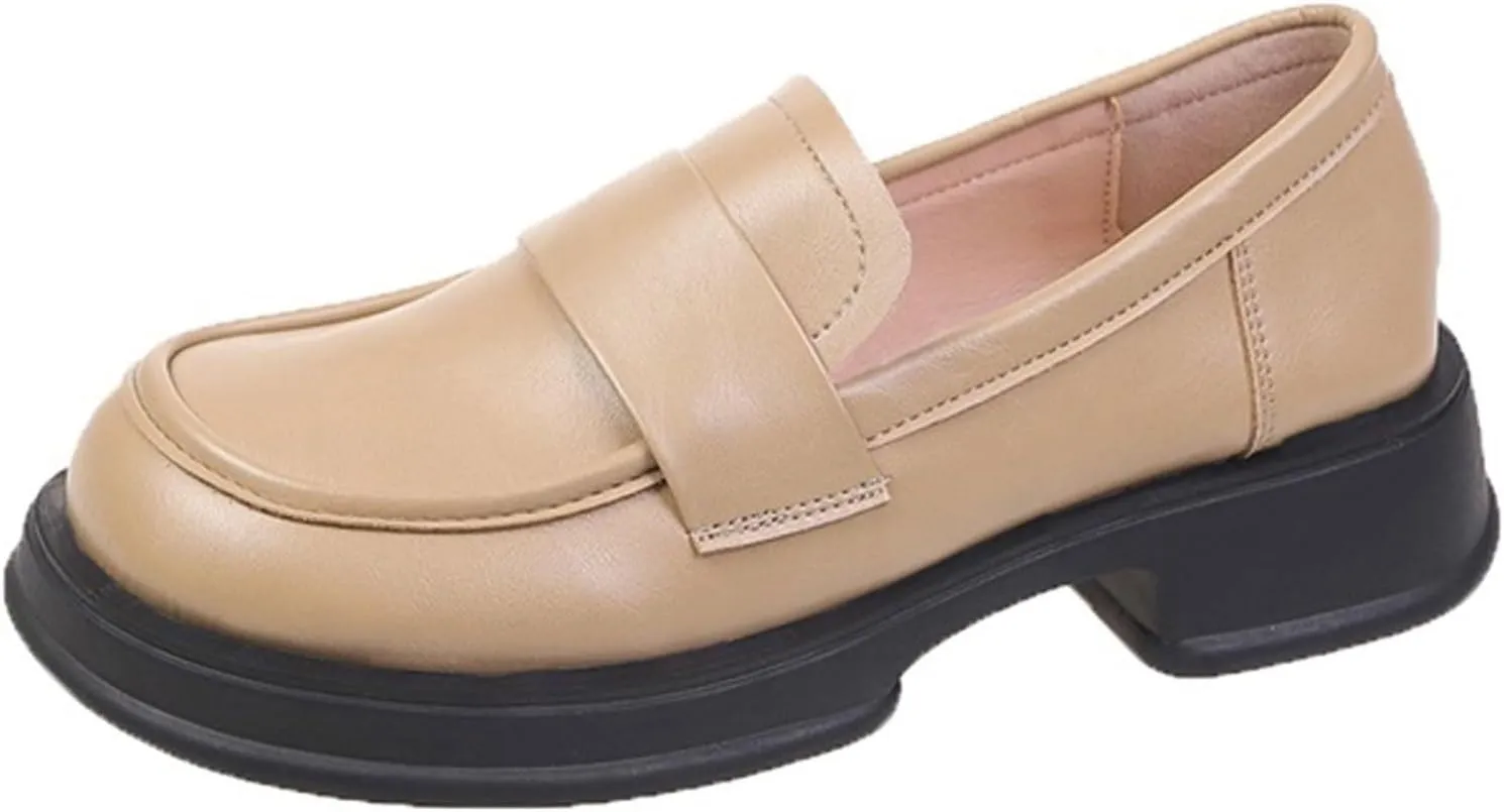 Loafers for Women Women's Casual Flat Sole Leather Shoes Comfortable Everyday Footwear