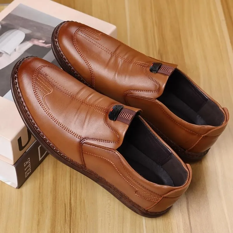 Men's Business Wingtip Lace Up Dress Shoes Men Breathable Hand Stitched Comfortable Formal Derby Shoes