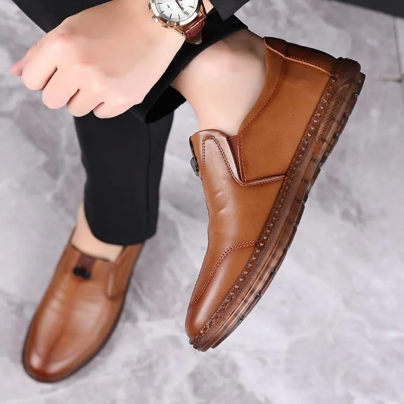 Men's Business Wingtip Lace Up Dress Shoes Men Breathable Hand Stitched Comfortable Formal Derby Shoes