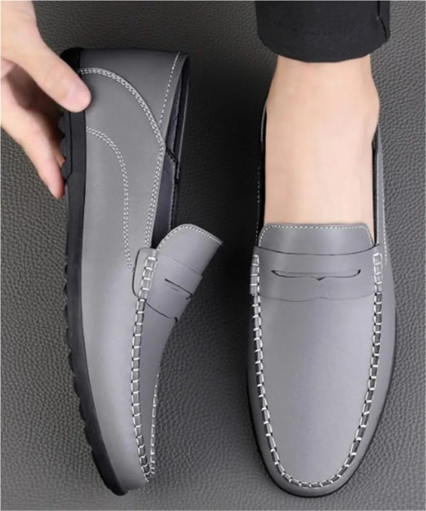 Mens Casual Loafers Slip On Comfortable Walking Shoes Breathable Leather Driving Shoes for Everyday Wear