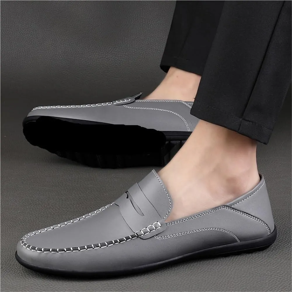 Mens Casual Loafers Slip On Comfortable Walking Shoes Breathable Leather Driving Shoes for Everyday Wear