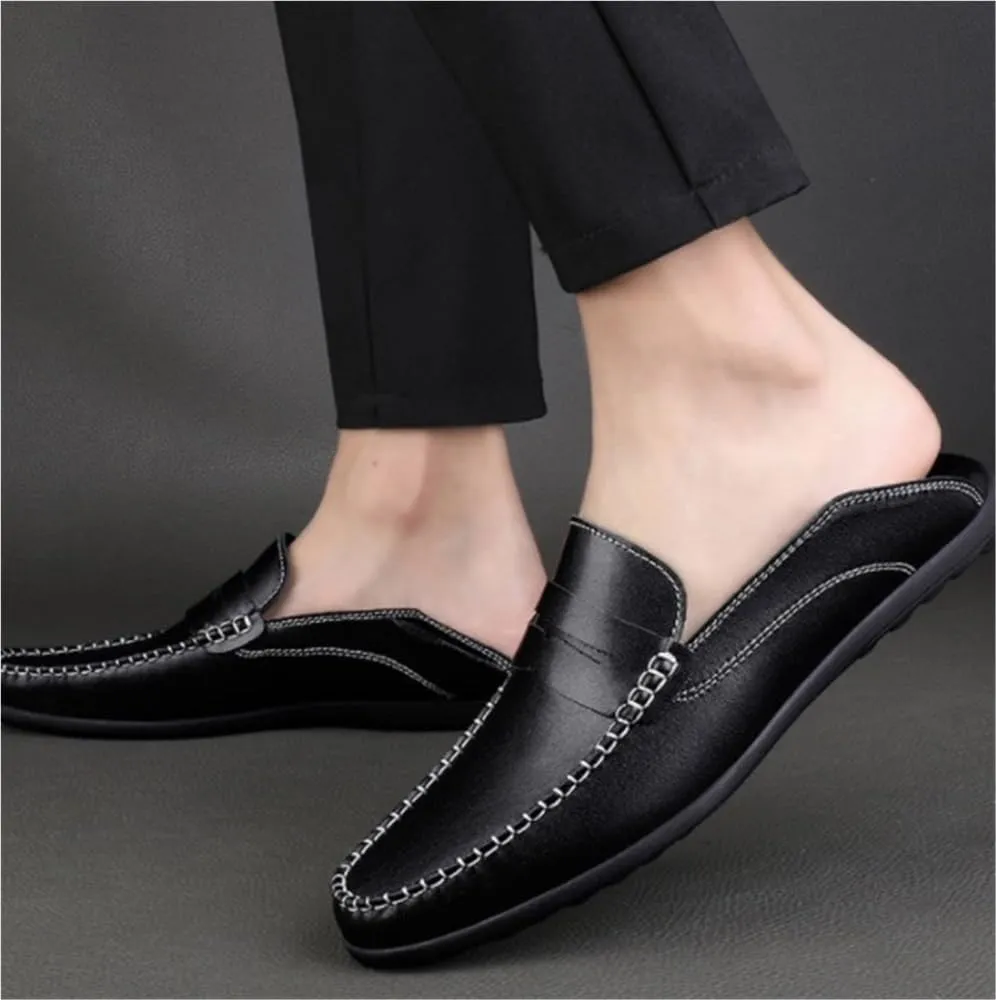 Mens Casual Loafers Slip On Comfortable Walking Shoes Breathable Leather Driving Shoes for Everyday Wear