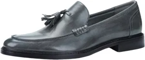 Men's Dress Shoes,Genuine Leather Tassel Loafer Slip on Dress Shoes for Men Hand-Stitched Wooden Sole