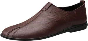Men's Lightweight Leather Loafers - Classic Driving Shoes with Flexible Fit, Stitching Details, and Comfortable Slip-Ons for Everyday Wear
