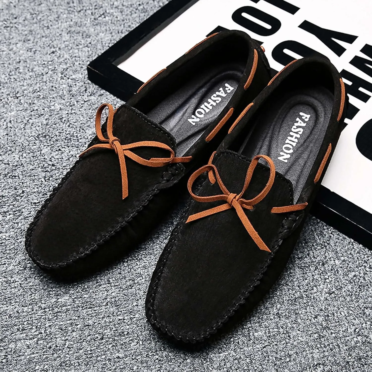 Men's Loafers Handmade Suede Driving Shoes Comfort Flats Men's Outdoor Sports Walking Shoes-Men's Shoes Large Size 5-15 US Sizes