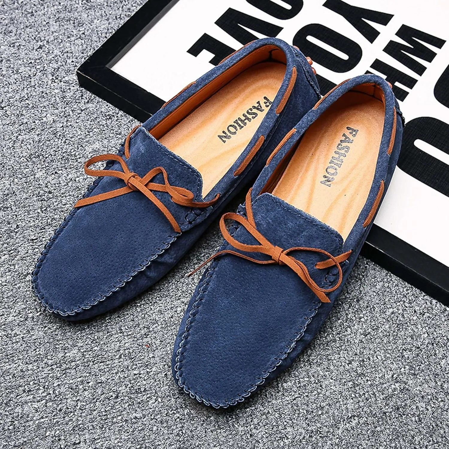 Men's Loafers Handmade Suede Driving Shoes Comfort Flats Men's Outdoor Sports Walking Shoes-Men's Shoes Large Size 5-15 US Sizes