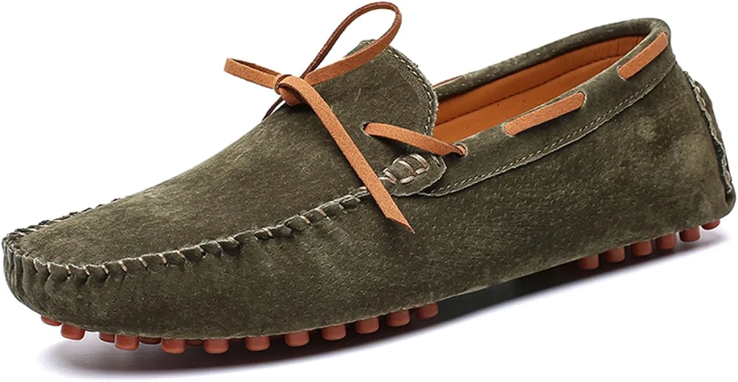 Men's Loafers Handmade Suede Driving Shoes Comfort Flats Men's Outdoor Sports Walking Shoes-Men's Shoes Large Size 5-15 US Sizes