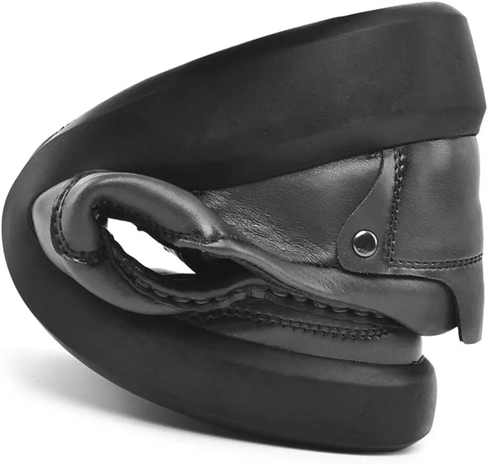 Men's Loafers Leather Slip-Ons with Stitched Detailing Arch Support Suitable for Driving Black and Grey Shoes Comfort Style