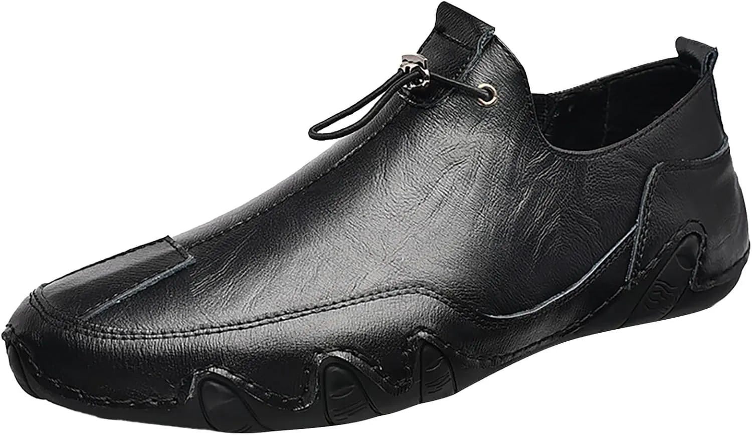 Mens Slip-on Loafers Casual Shoes Casual Penny Driving Loafers Comfortable Leather Stitched Slip On Boat Shoes for Men
