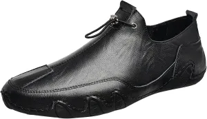 Mens Slip-on Loafers Casual Shoes Casual Penny Driving Loafers Comfortable Leather Stitched Slip On Boat Shoes for Men