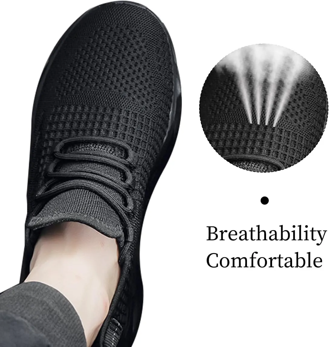 Mens Slip On Running Shoes Non Slip Athletic Walking Trainers Fashion Sneakers Lightweight Breathable Mesh Tennis Comfortable