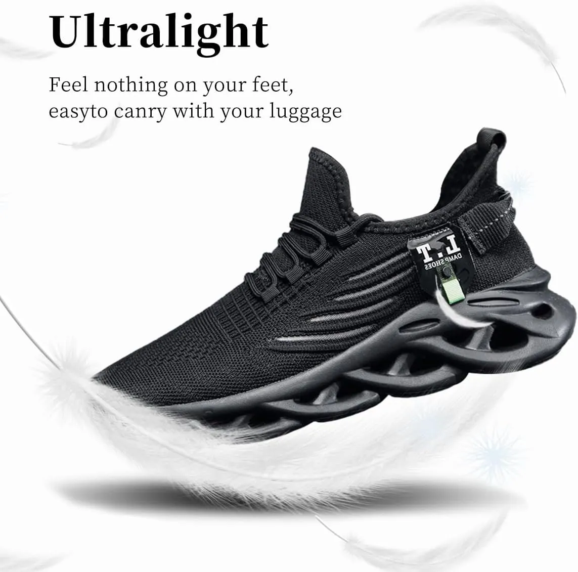 Mens Slip On Running Shoes Non Slip Athletic Walking Trainers Fashion Sneakers Lightweight Breathable Mesh Tennis Comfortable
