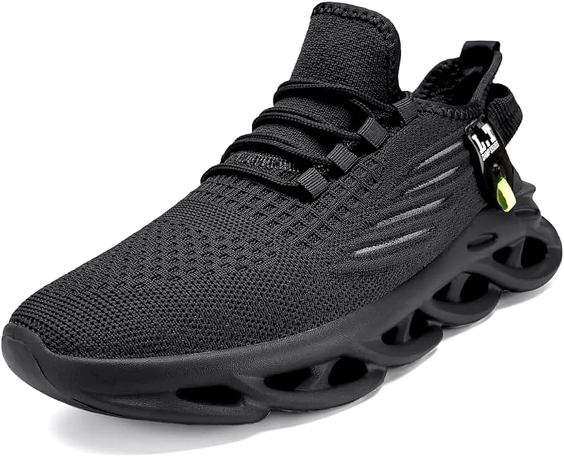 Mens Slip On Running Shoes Non Slip Athletic Walking Trainers Fashion Sneakers Lightweight Breathable Mesh Tennis Comfortable