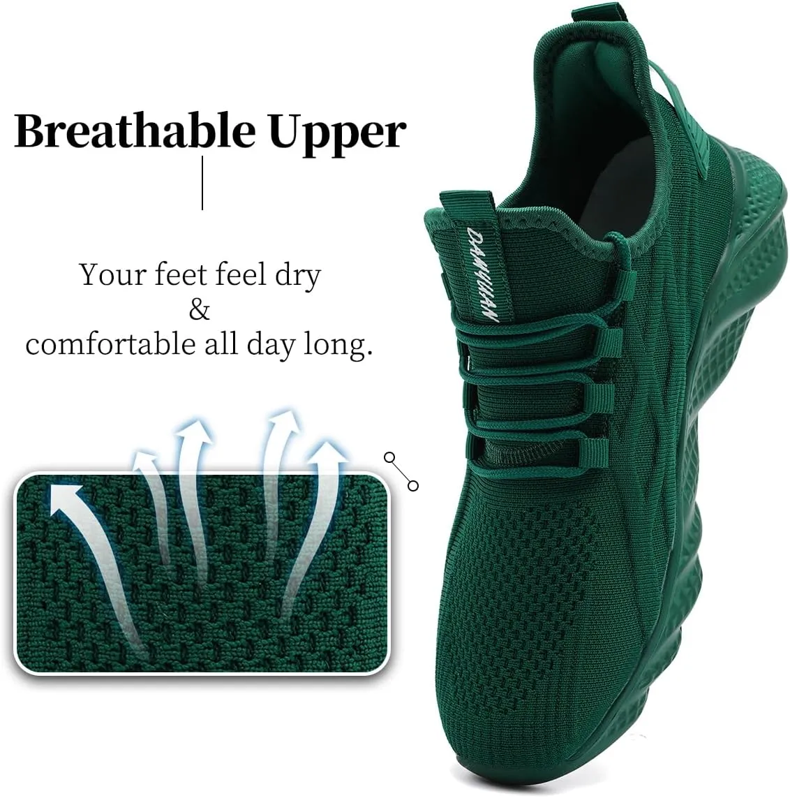 Men's Walking Running Shoes Sneakers Athletic Non Slip On Sports Tennis Fitness Shoes Casual Workout Lightweight Breathable Trainers Gym Fashion Mesh Soft Comfortable Shoe