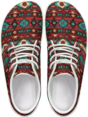 Men's Wide Barefoot Sneakers Tribal Stripes Lightweight Fitness Shoes Comfort Breathable Anti-Skid Waterproof Workout Shoe for Outdoor Indoor US 5-14 White Sole