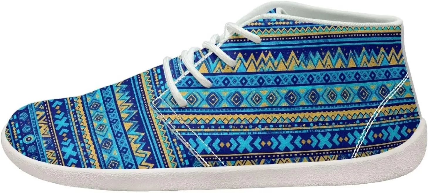 Men's Wide Barefoot Sneakers Tribal Stripes Lightweight Fitness Shoes Comfort Breathable Anti-Skid Waterproof Workout Shoe for Outdoor Indoor US 5-14 White Sole