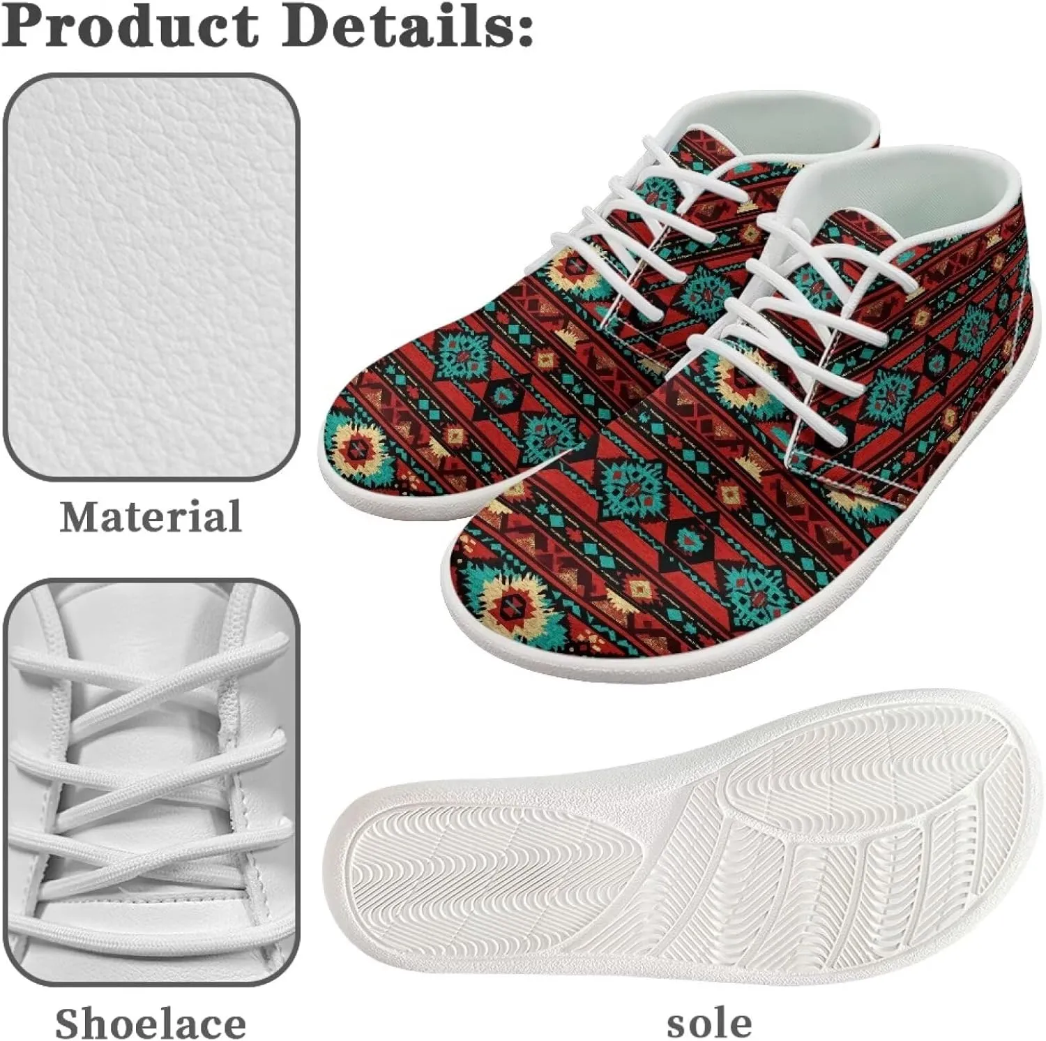Men's Wide Barefoot Sneakers Tribal Stripes Lightweight Fitness Shoes Comfort Breathable Anti-Skid Waterproof Workout Shoe for Outdoor Indoor US 5-14 White Sole
