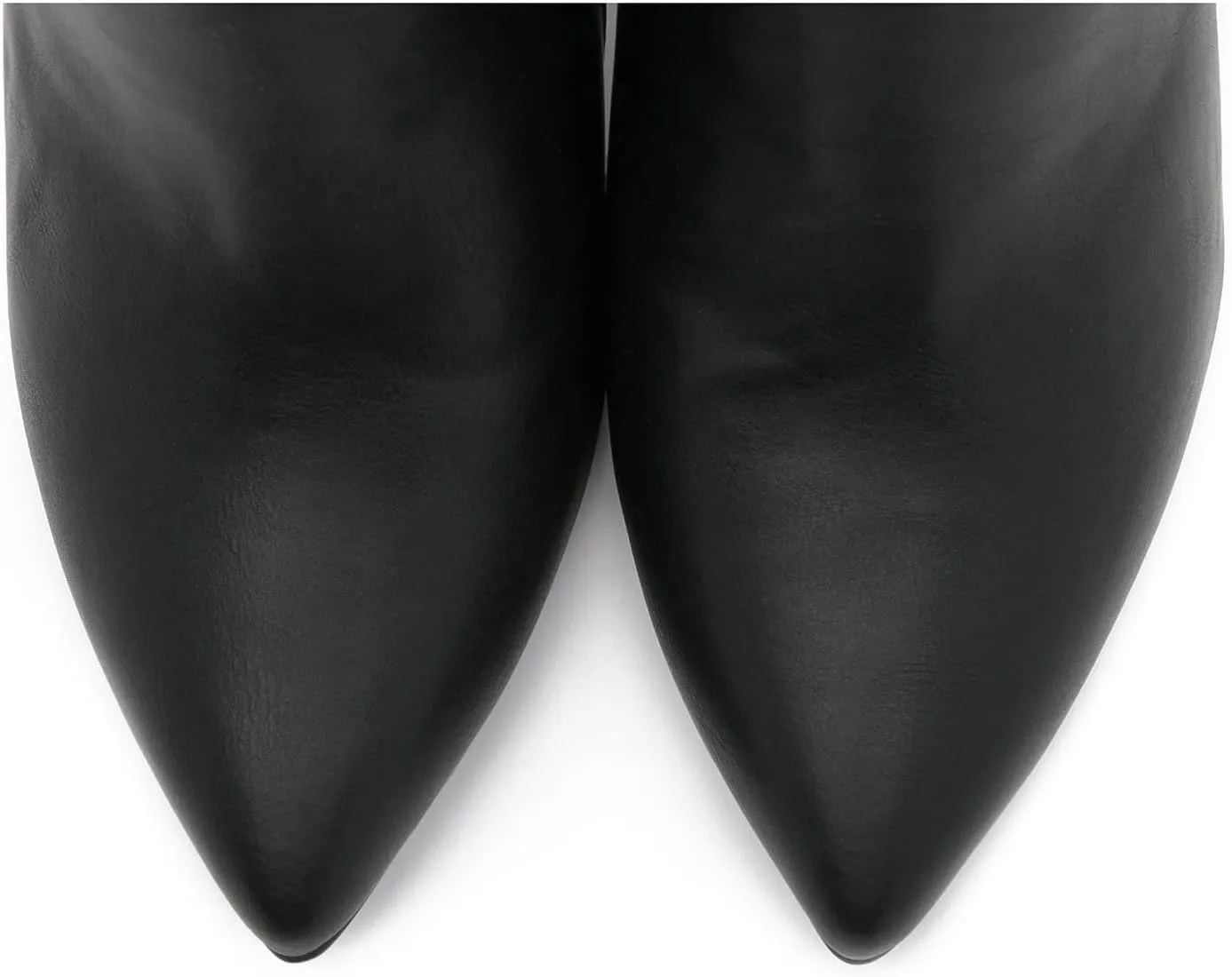 MOOMMO Women Chunky Block Heel Chelsea Ankle Boots Low Cut Zipper Pointed Closed Toe 3.5 Inch Short Booties Matte Leather Comfort Fall Winter Boot Formal Classic Office School Teacher Shoes 4-13 M US