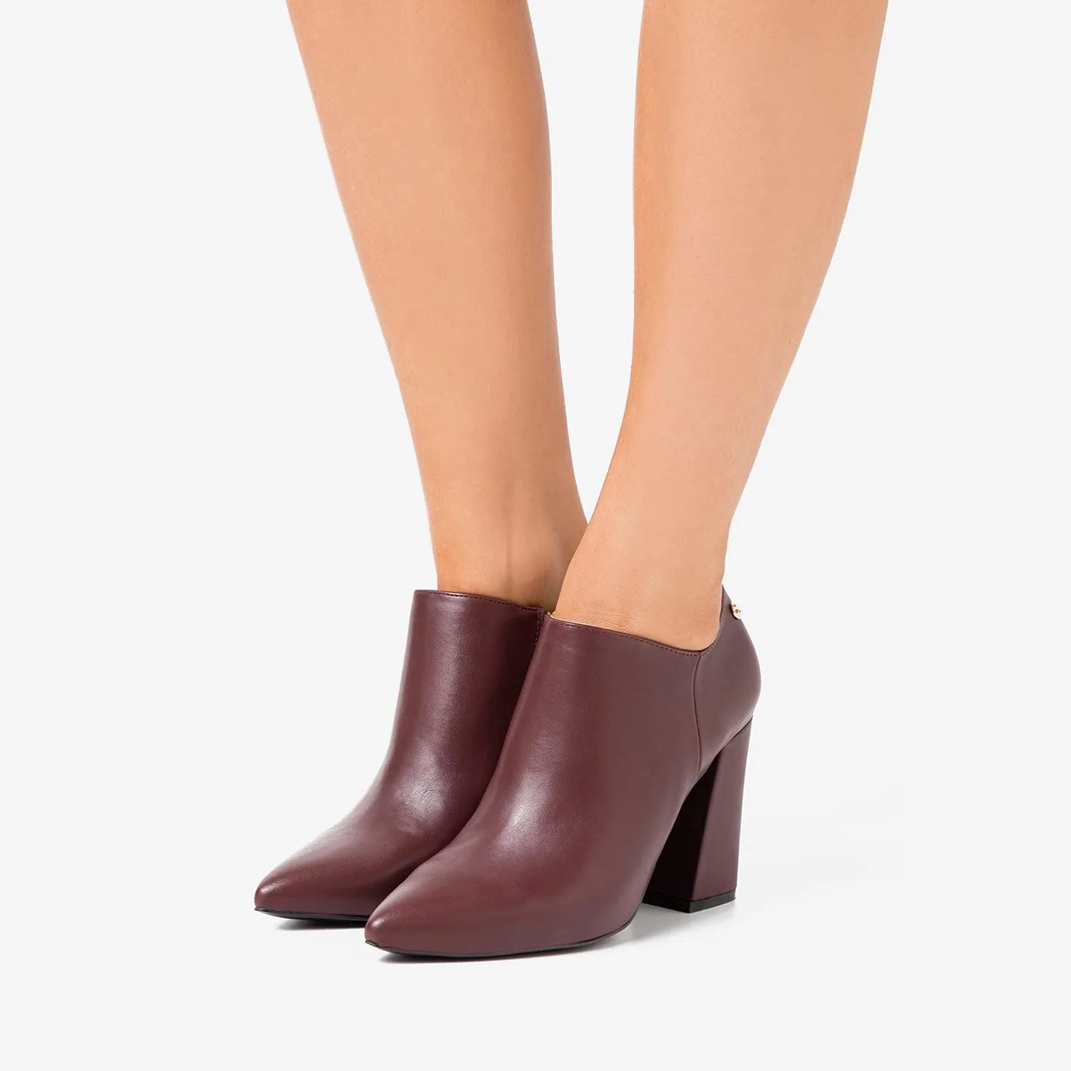 MOOMMO Women Chunky Block Heel Chelsea Ankle Boots Low Cut Zipper Pointed Closed Toe 3.5 Inch Short Booties Matte Leather Comfort Fall Winter Boot Formal Classic Office School Teacher Shoes 4-13 M US